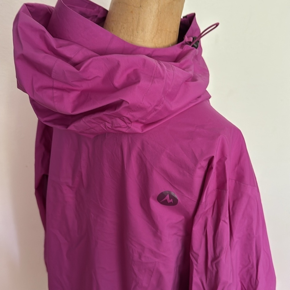 Marmot sz L Women's Vibrant Magenta Rain Shell Jacket great pre owned condition - Picture 9 of 11